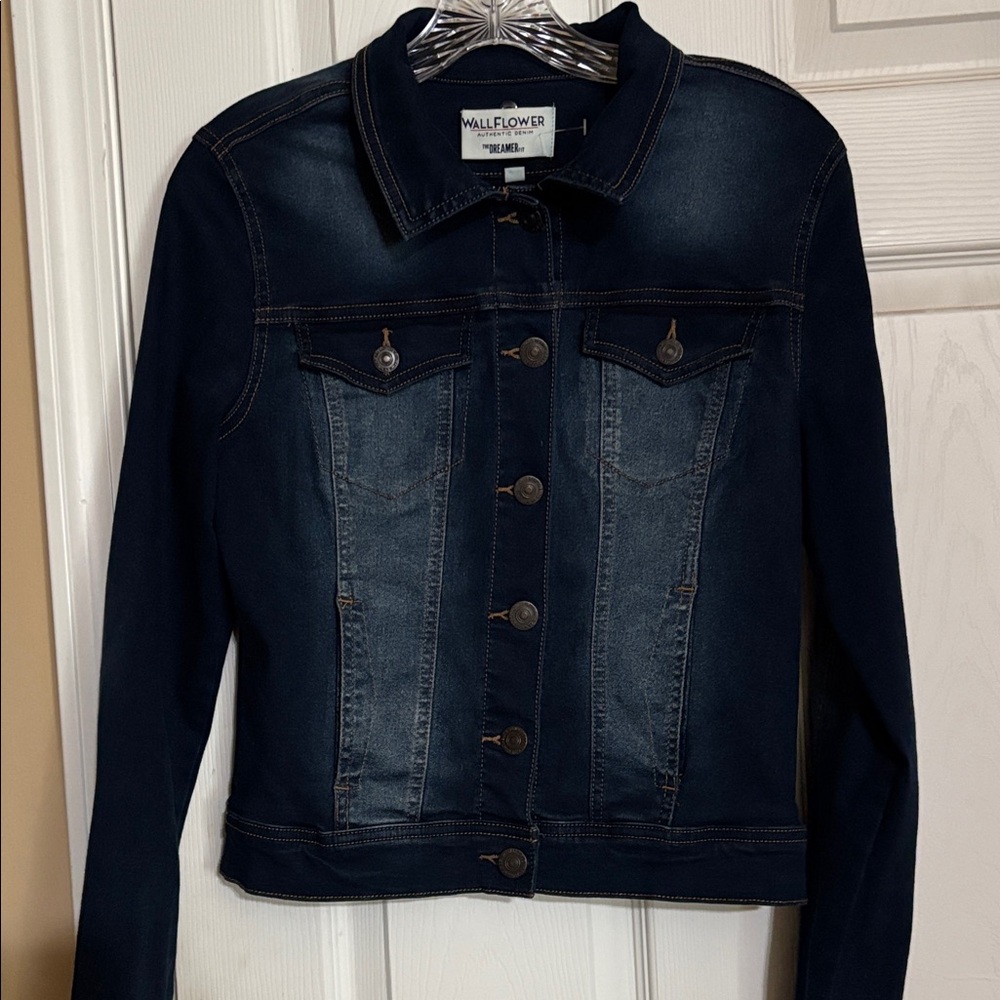 WallFlower Women's Denim Jacket - Dark Blue
